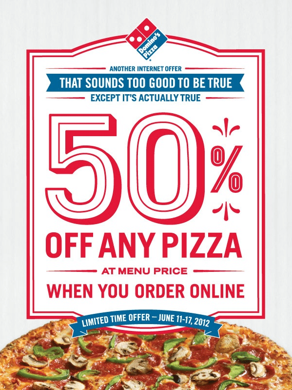 Dominos 50 Off Discount Codes & Vouchers January 2024